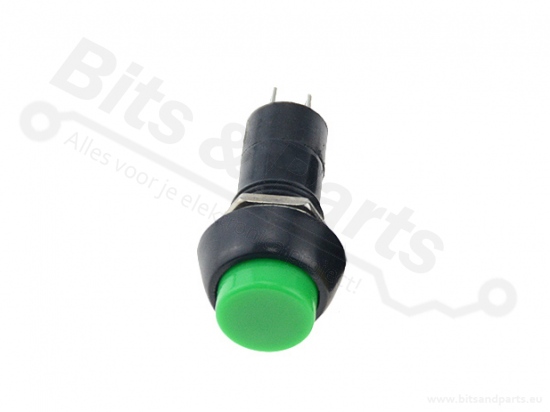 Drukcontact  rond 12mm groen 250V/3A